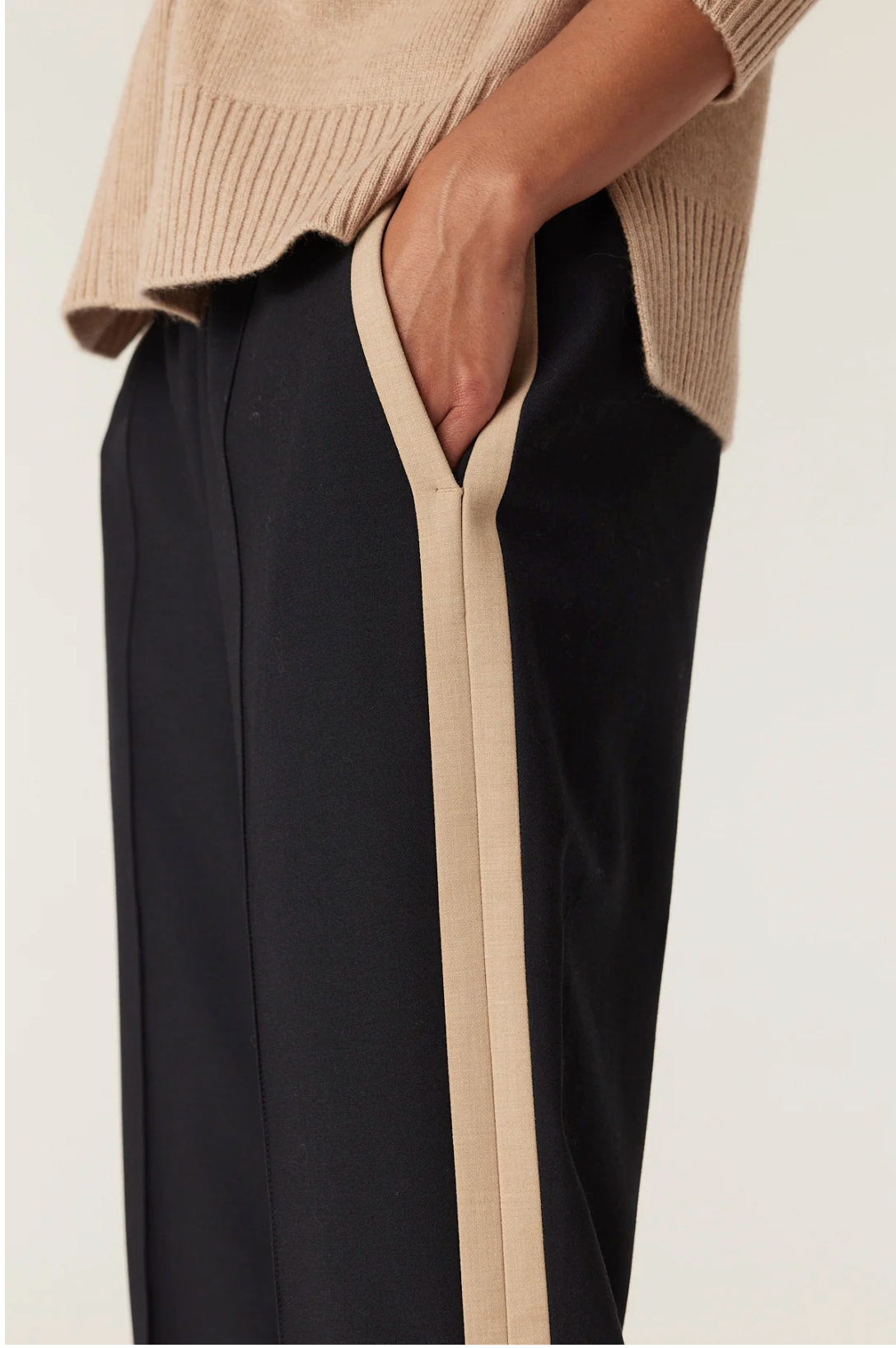 Cable Leah Pant - Navy/Camel Stripe