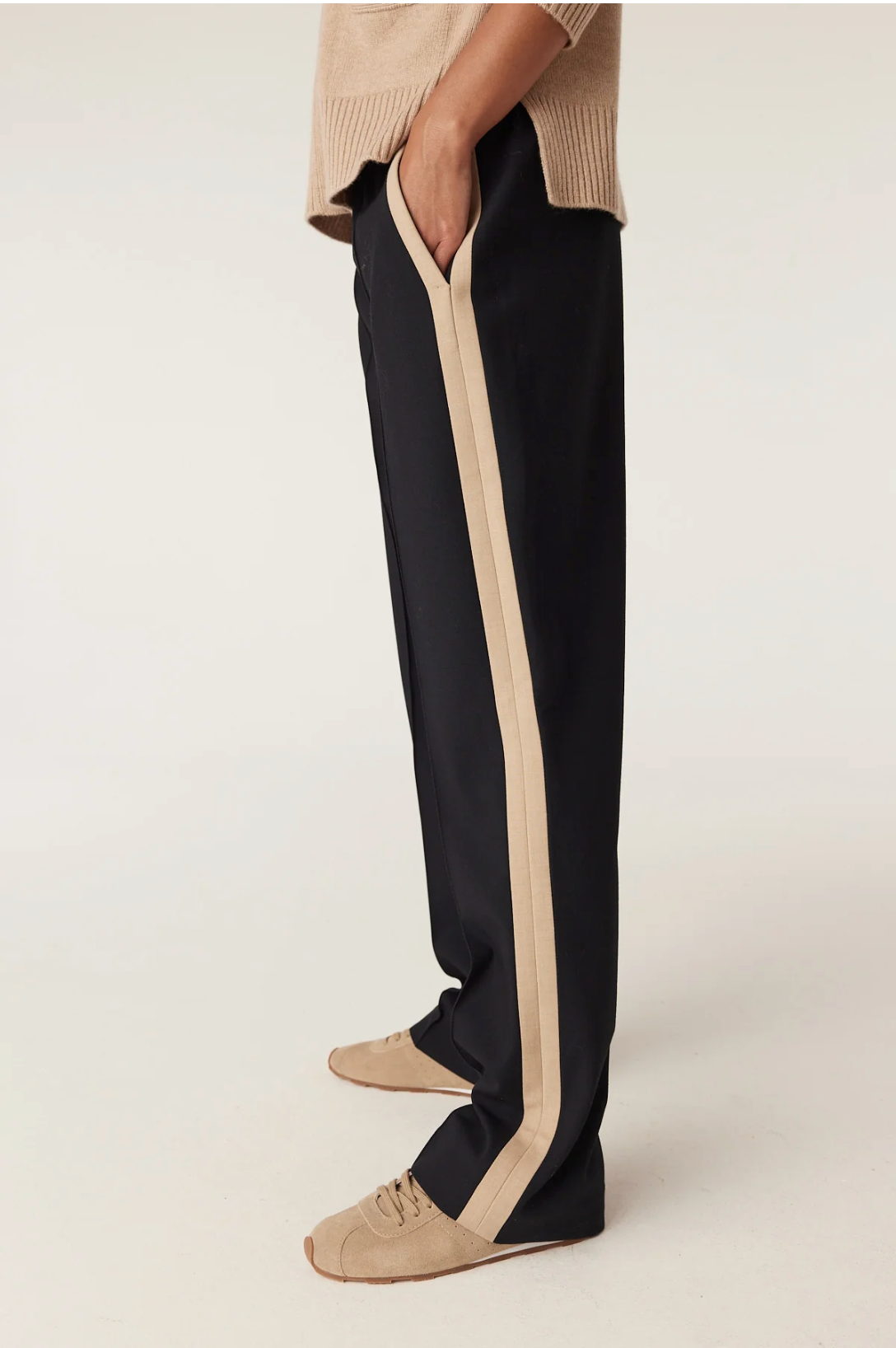 Cable Leah Pant - Navy/Camel Stripe