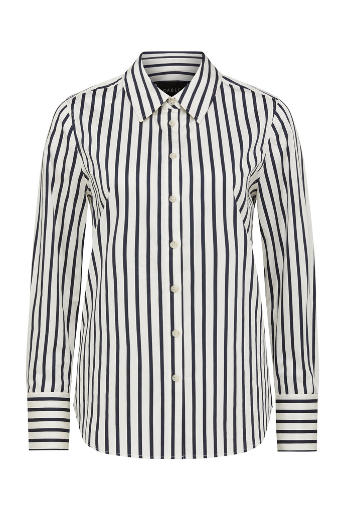 Cable Lina Stripe Shirt - Navy Stripe