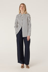 Cable Lina Stripe Shirt - Navy Stripe