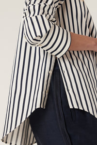 Cable Lina Stripe Shirt - Navy Stripe