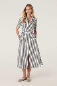 Cable Lina Stripe Shirt Dress - Navy Stripe