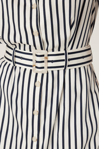 Cable Lina Stripe Shirt Dress - Navy Stripe