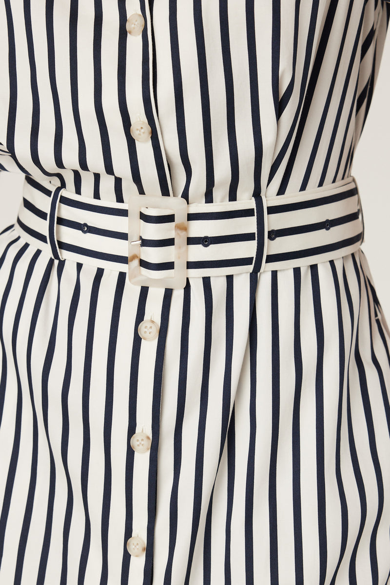 Cable Lina Stripe Shirt Dress - Navy Stripe