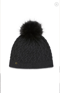 Cable Merino Beanie - Charcoal