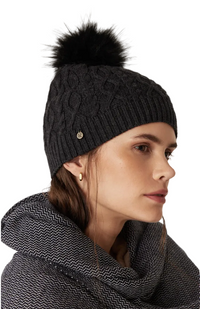 Cable Merino Beanie - Charcoal