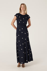 Cable Muse Dress - Navy Spot