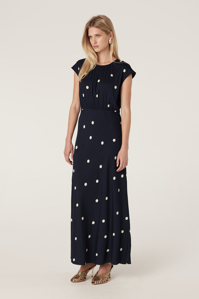 Cable Muse Dress - Navy Spot