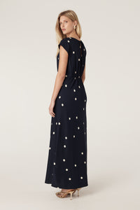 Cable Muse Dress - Navy Spot