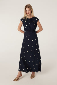 Cable Muse Dress - Navy Spot