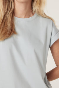 Cable Pima Tee - Dusty Blue