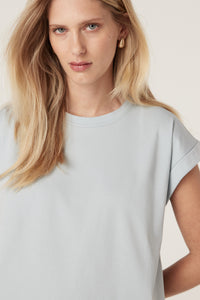 Cable Pima Tee - Dusty Blue