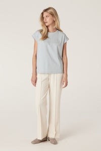 Cable Pima Tee - Dusty Blue