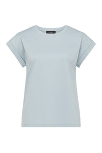 Cable Pima Tee - Dusty Blue