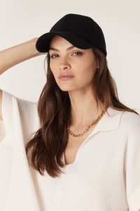 Cable Wool Cashmere Cap - Black