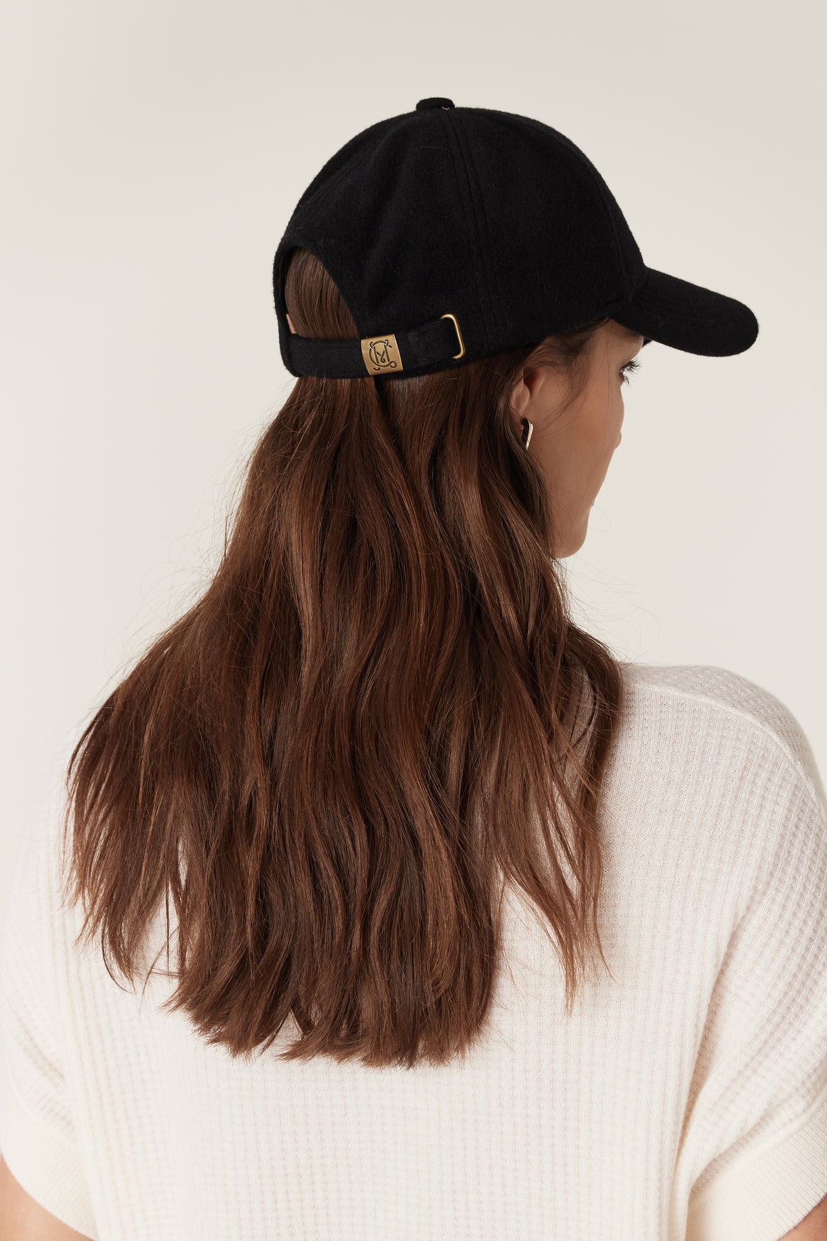 Cable Wool Cashmere Cap - Black