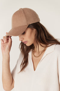 Cable Wool Cashmere Cap - Camel