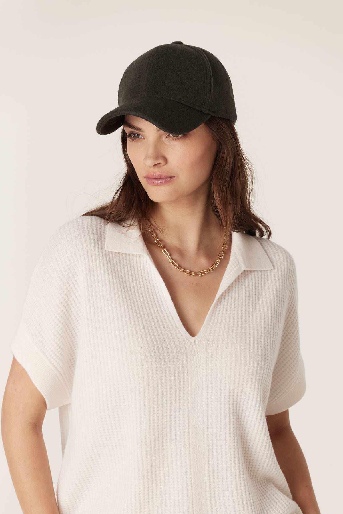 Cable Wool Cashmere Cap - Moss