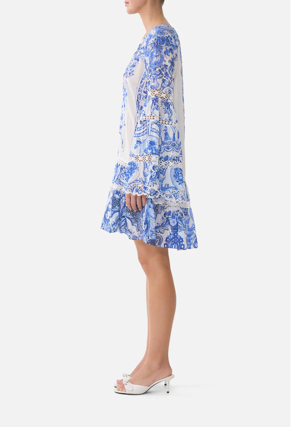 Camilla A-Line Gathered Panel Dress - Ceramic Panoramic