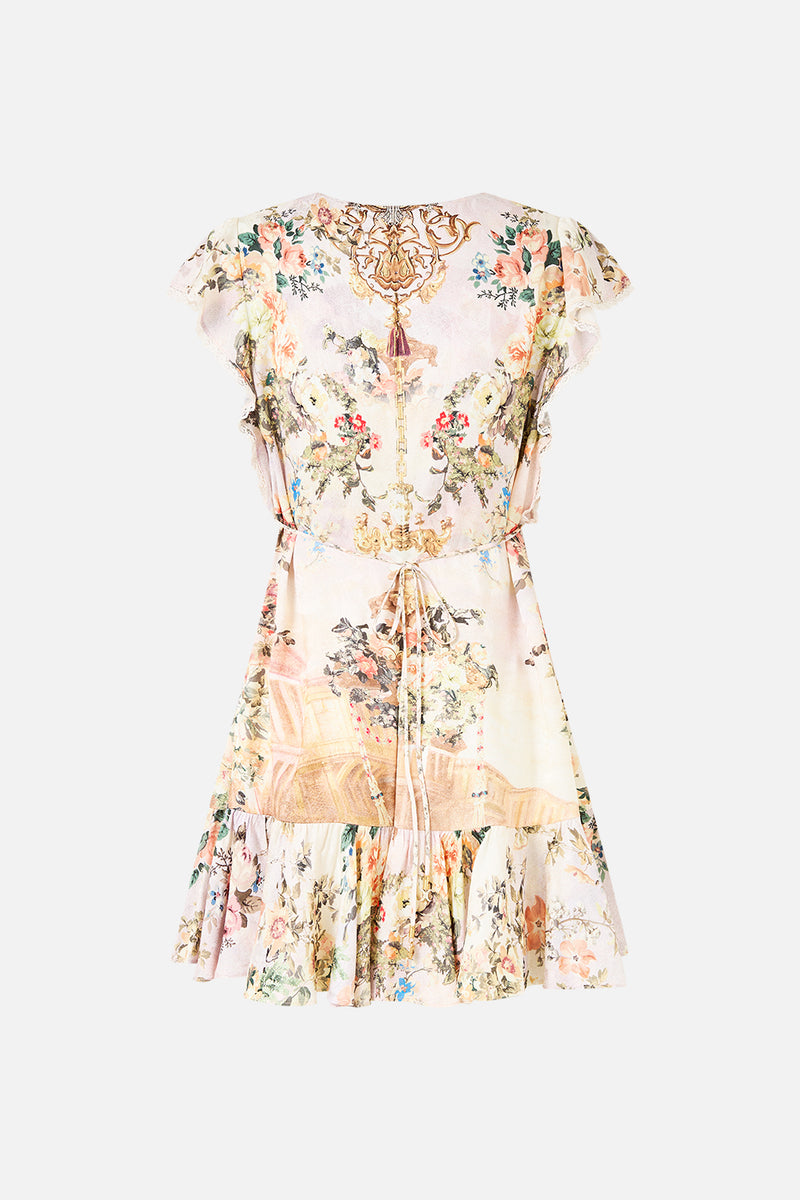Camilla Ruffle Sleeve Short Dress - Twilight In Istanbul