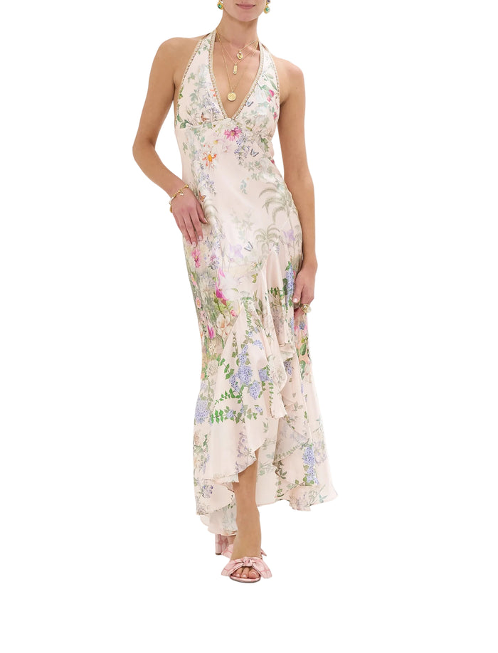Camilla  Bias Halter Dress With Ruffle Hem - Palacio Playground