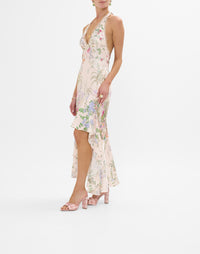 Camilla  Bias Halter Dress With Ruffle Hem - Palacio Playground