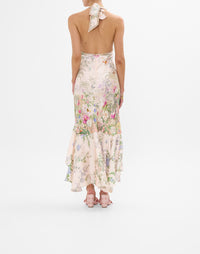 Camilla  Bias Halter Dress With Ruffle Hem - Palacio Playground