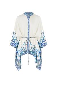 Camilla Button Through Scarf Blouse - Isnik Lullaby