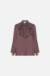 Camilla Collared Shirt With Frill Neck Detail - Animals In The Palace