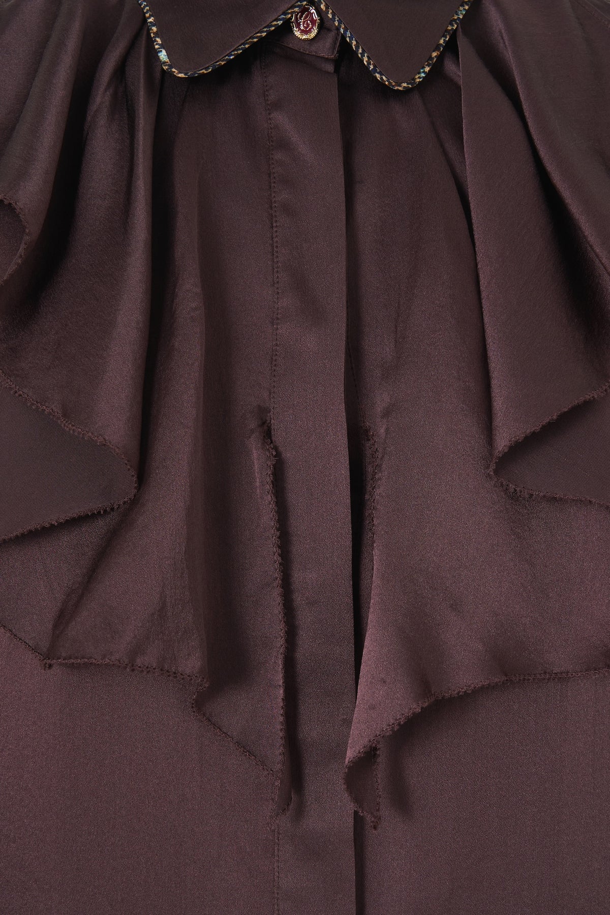 Camilla Collared Shirt With Frill Neck Detail - Animals In The Palace
