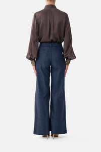 Camilla Collared Shirt With Frill Neck Detail - Animals In The Palace