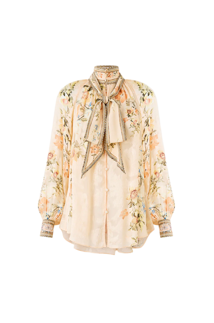 Camilla Detachable Pussy Bow Raglan Blouse - Twilight In Istanbul