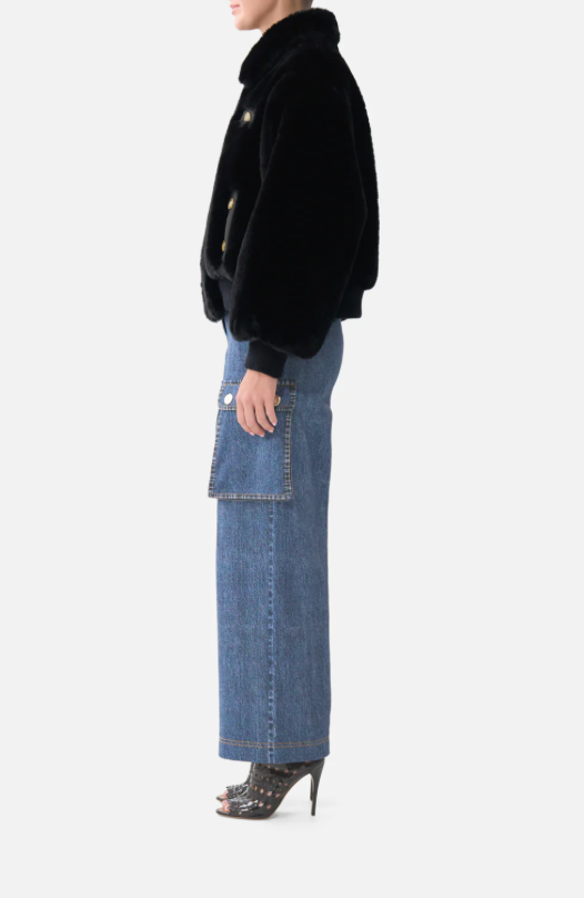 Camilla Faux Fur Bomber With Pocket Details - Fiesta, Siesta, Repeat