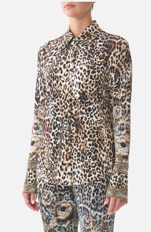 Camilla Fitted Jersey Shirt - Fiesta, Siesta, Repeat