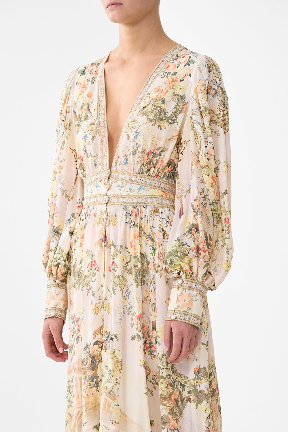Camilla Long Button Front Dress - Twilight In Istanbul
