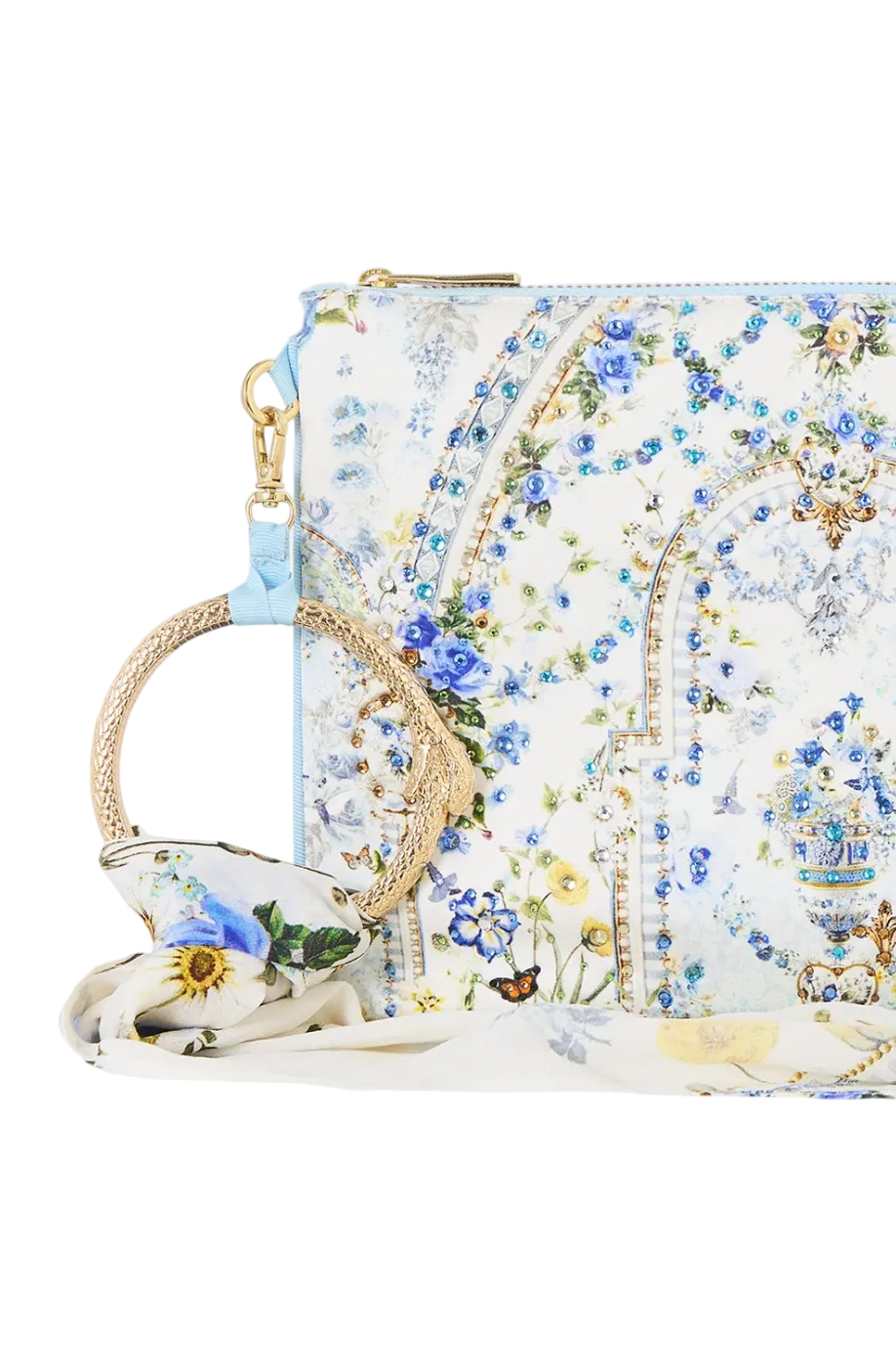 Camilla Ring Scarf Clutch - Dandelion Skies