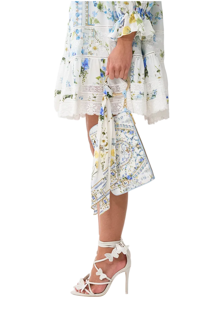 Camilla Ring Scarf Clutch - Dandelion Skies