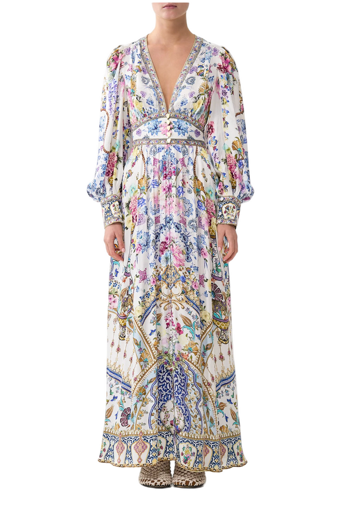 Camilla Shaped Waistband Dress With Gathered Sleeves - All About That Lace