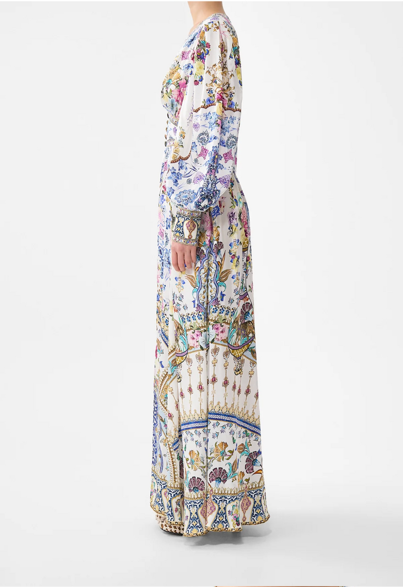 Camilla Shaped Waistband Dress With Gathered Sleeves - All About That Lace