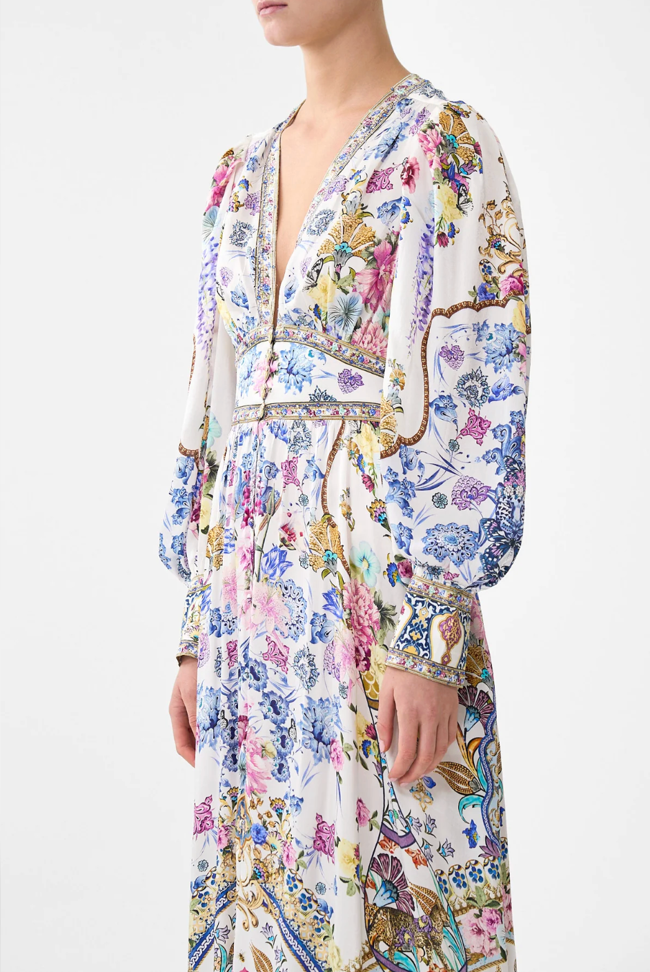 Camilla Shaped Waistband Dress With Gathered Sleeves - All About That Lace