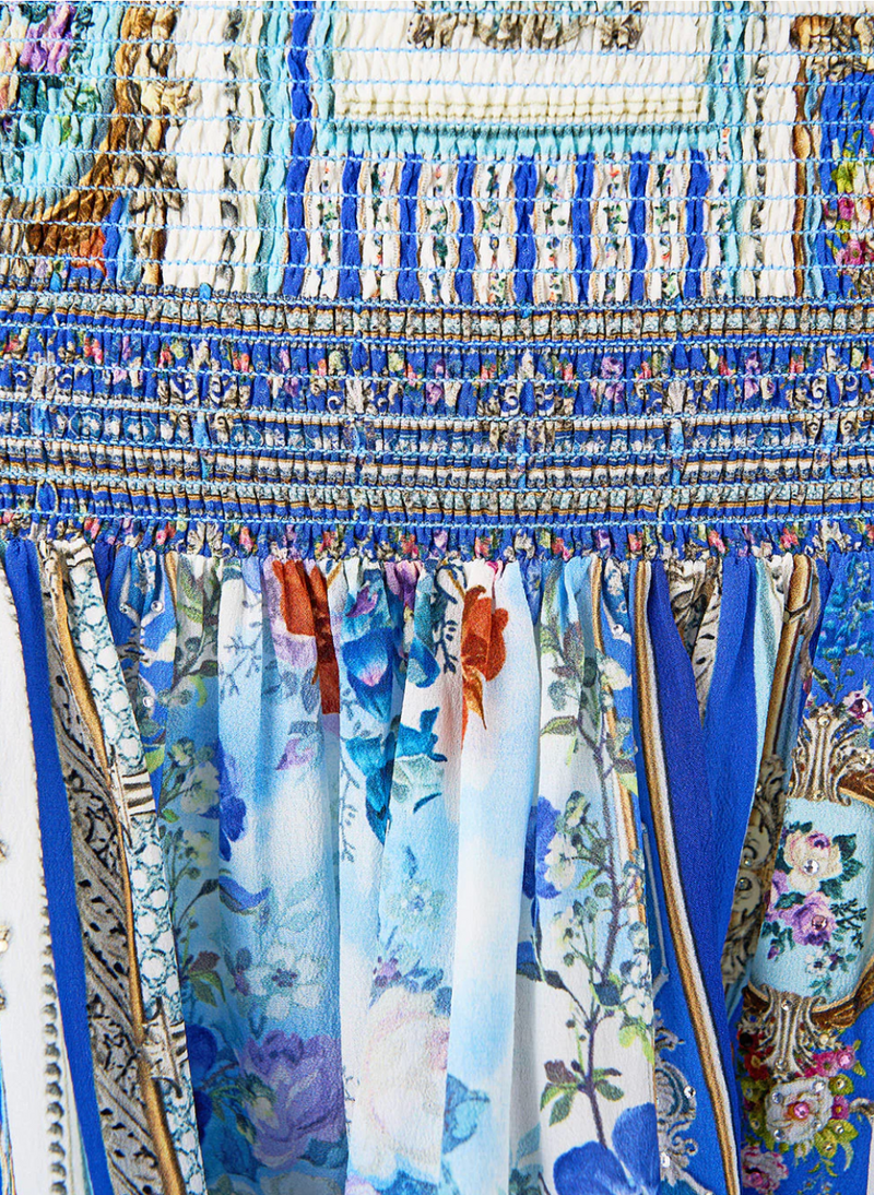 Camilla Short Shirred Skirt - Ottoman Opulence