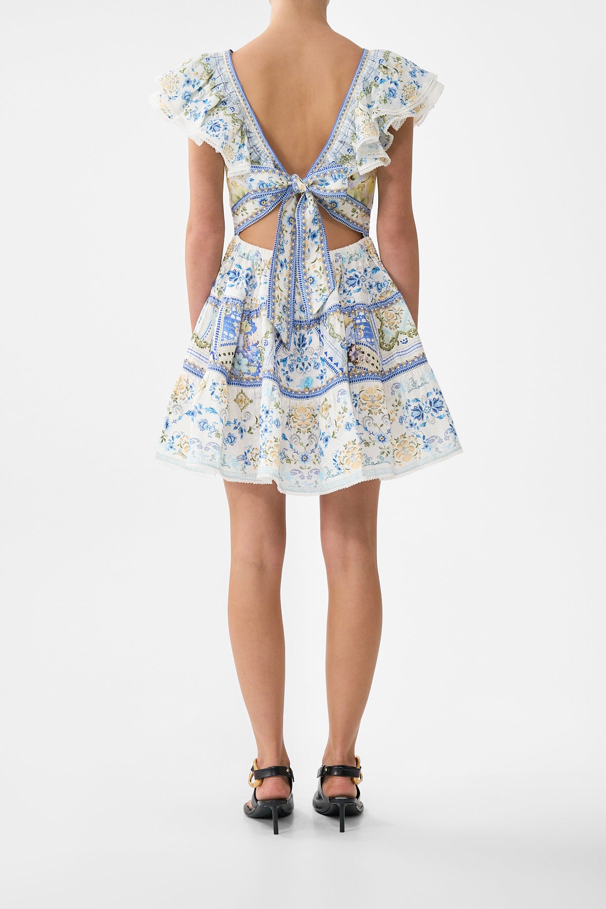 Camilla Tiered Short Dress With Neck Frill - My Homespun Heart