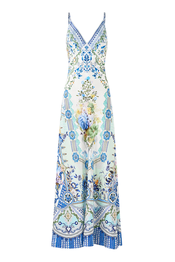 Camilla V Neck Full Length Bias Slip Dress - My Homespun Heart