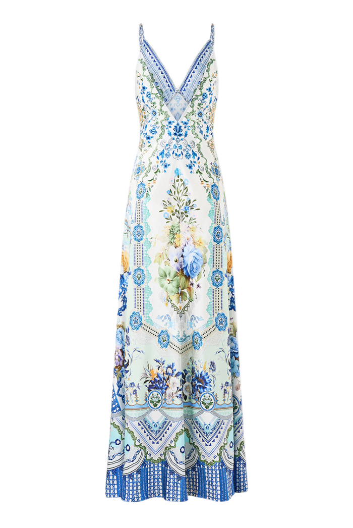Camilla V Neck Full Length Bias Slip Dress - My Homespun Heart