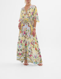Camilla  Waisted Dress With Hem Ruffle - Flor Fantastica
