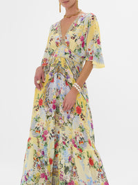Camilla  Waisted Dress With Hem Ruffle - Flor Fantastica