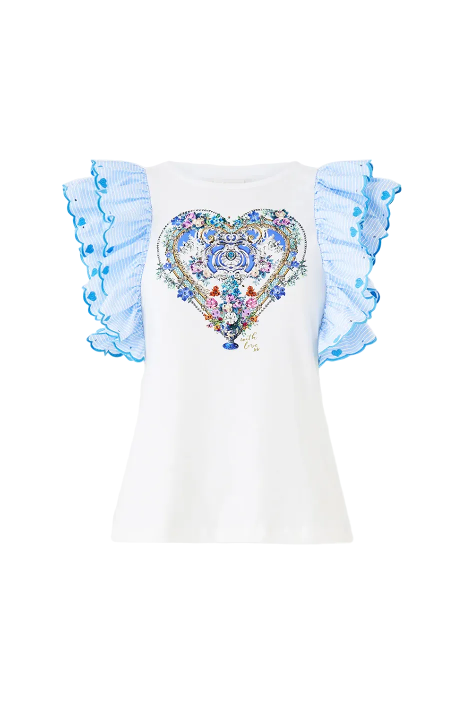 Camilla Double Frill Sleeve Tee - Ottoman Opulence