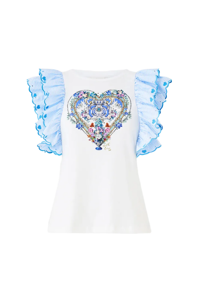 Camilla Double Frill Sleeve Tee - Ottoman Opulence