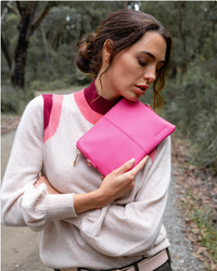 Elms + King Small Bowery Clutch/Wallet - Fuchsia