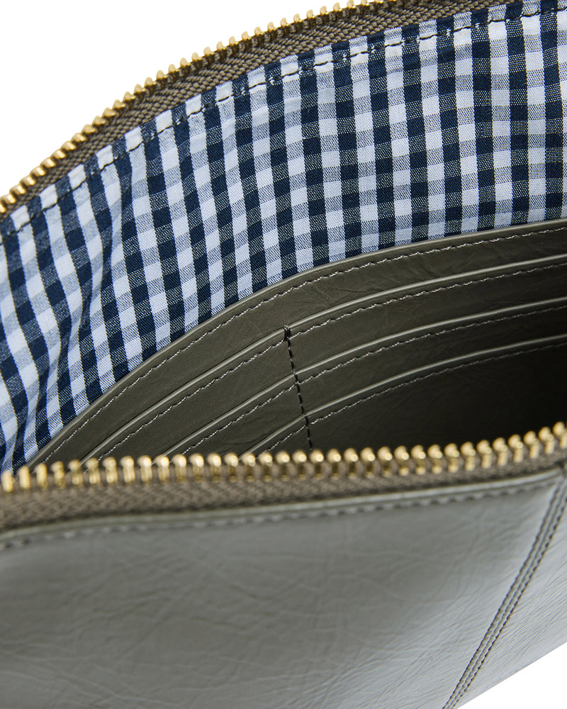 Elms + King Small Bowery Clutch/Wallet - Khaki Crinkle